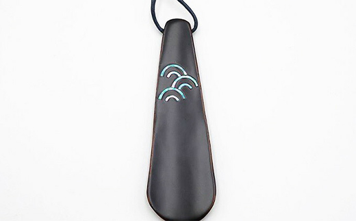 靴べら 青海波青貝入 民芸品 工芸品 竹 素材 青海波模様 螺