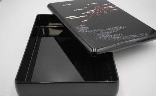 A4浅文庫 赤富士（貝入）黒 雑貨 日用品 文房具 工芸品  FAD-1