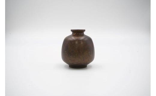 【高岡銅器】花みつぼ 斑紋 孔雀色銅器  FAD-1303