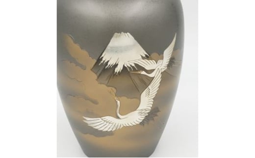 【高岡銅器】富士鶴花瓶8号 花器 インテリア 伝統工芸品 職