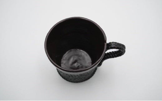 【高岡漆器】紐 マグカップ 紫・黒 シンプル おしゃれ 手作