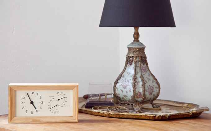 レムノス 掛け置き 温湿度計 アナログ フレーム 天然色木地 FRAME ナチュラル LC13-14 NT Lemnos