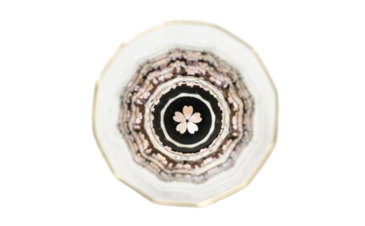 螺鈿ガラス 金杯（万華鏡） 桜（貝入）黒 高岡漆器 グラス 