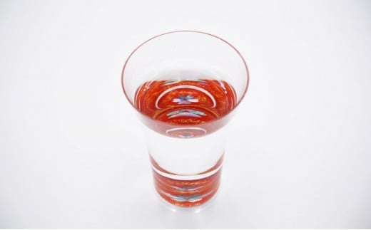 螺鈿ガラス/杯クリスタル 桜（貝入）黒朱2個セット 高岡漆