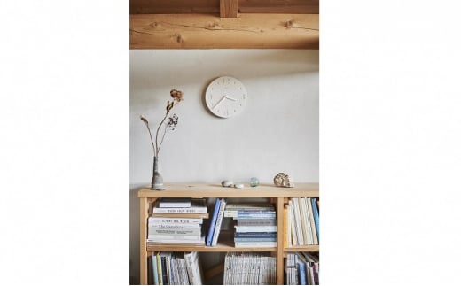 珪藻土の時計（掻き落とし仕上げ） / ホワイト（NY21-03 WH）