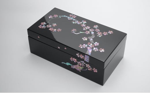 【高岡漆器】宝石箱 桜花 螺鈿 民芸品 工芸品 伝統技術  FAD-