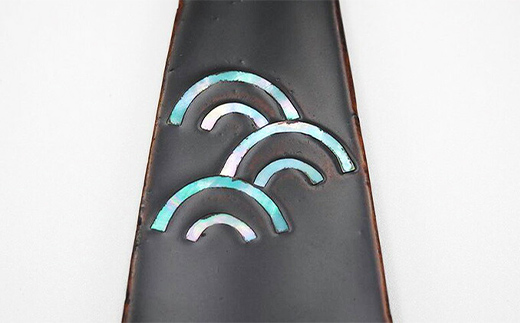 靴べら 青海波青貝入 民芸品 工芸品 竹 素材 青海波模様 螺