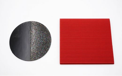 青貝コスタ 赤・黒ペア 民芸品 工芸品 雑貨 日用品 紙 布 貼