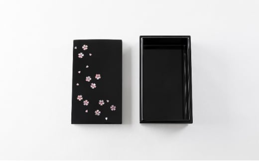 長角小箱 桜（貝入）黒 雑貨 日用品 工芸品  FAD-1223