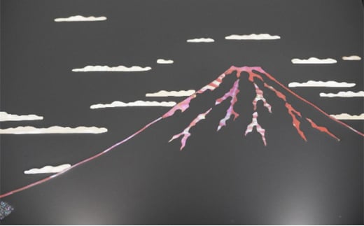 A4浅文庫 赤富士（貝入）黒 雑貨 日用品 文房具 工芸品  FAD-1