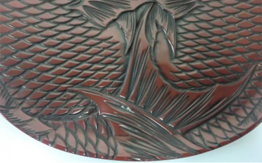 ［高岡漆器］ 飾盆 二匹鯛彫 インテリア 工芸品  FAD-1230