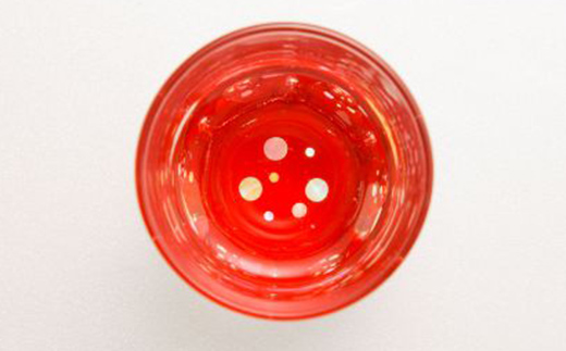 螺鈿ガラスショット（黒・朱セット） 水玉 高岡漆器 グラ