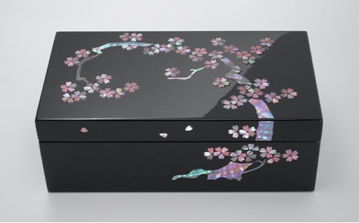 【高岡漆器】宝石箱 桜花 螺鈿 民芸品 工芸品 伝統技術  FAD-