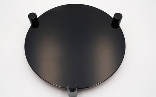 三つ足両面台 民芸品 工芸品 雑貨 日用品 朱色 片面 黒色 塗