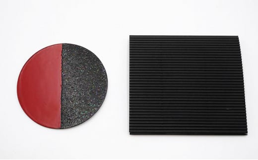 青貝コスタ 赤・黒ペア 民芸品 工芸品 雑貨 日用品 紙 布 貼