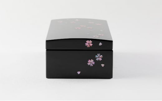 長角小箱 桜（貝入）黒 雑貨 日用品 工芸品  FAD-1223
