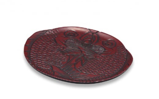 ［高岡漆器］ 飾盆 二匹鯛彫 インテリア 工芸品  FAD-1230