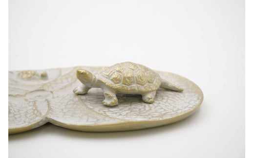 【高岡銅器】香皿 亀 白金  FAD-1297