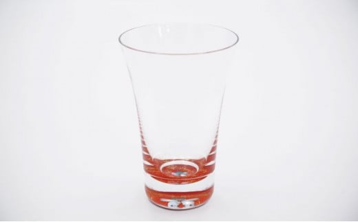 螺鈿ガラス/杯クリスタル 桜（貝入）黒朱2個セット 高岡漆