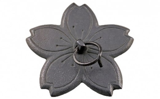 【高岡銅器】鉄燗鍋 桜漆螺鈿蓋付 花 桜形 酒注 鉄蓋 火に