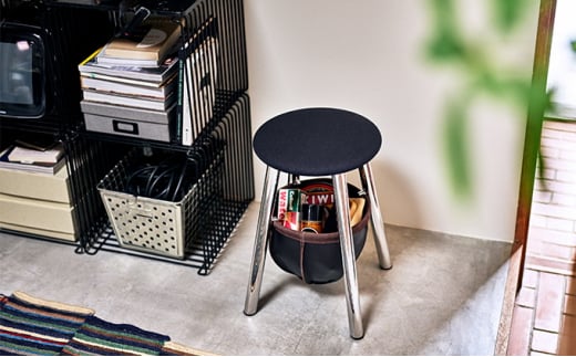 根 KON［スツール／バスケット付］／ブラック（IK22Q-01 BK） 