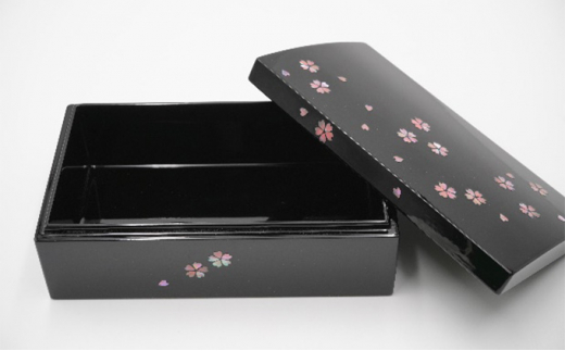 長角小箱 桜（貝入）黒 雑貨 日用品 工芸品  FAD-1223
