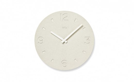 珪藻土の時計（掻き落とし仕上げ） / ホワイト（NY21-03 WH）