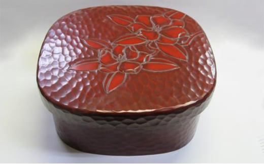 ［高岡漆器］ 茶櫃 彫刻塗 泰山木 雑貨 日用品 工芸品  FAD-12