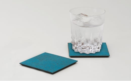 momentum factory Orii 銅板コースター2枚組（オリイブルー）高岡