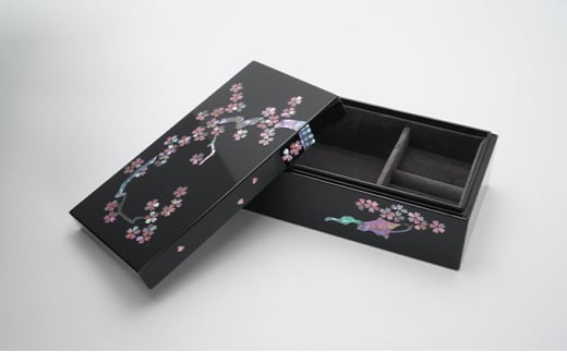 【高岡漆器】宝石箱 桜花 螺鈿 民芸品 工芸品 伝統技術  FAD-