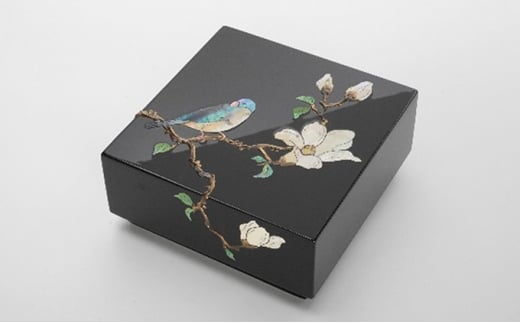 【高岡漆器】小箱 錆絵花鳥 木蓮 民芸品 工芸品  FAD-0723