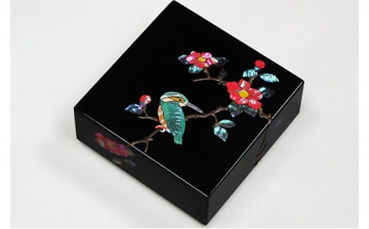 小箱 錆絵花鳥 椿 民芸品 工芸品 伝統技術 おしゃれ キレイ