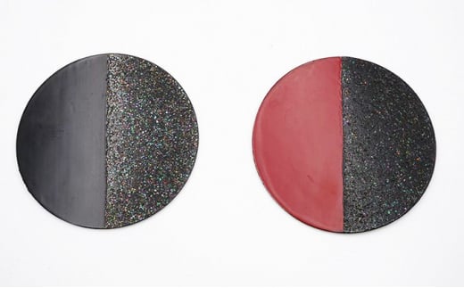 青貝コスタ 赤・黒ペア 民芸品 工芸品 雑貨 日用品 紙 布 貼