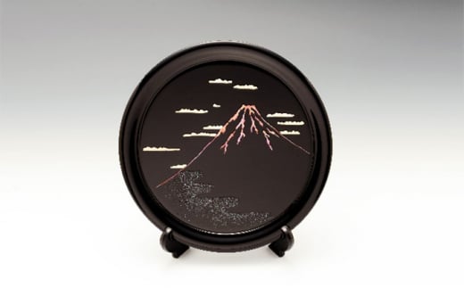 飾皿 赤富士（貝入） インテリア 工芸品  FAD-1228