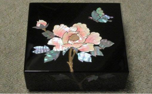 【高岡漆器】小箱　錆絵花鳥　牡丹　螺鈿 収納 ケース 整