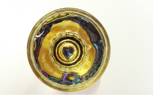 ハートがみえる漆・螺鈿グラス（44ml） 大正２年創業・老舗仏壇店の技術 おちょこ ショットグラス お猪口 酒器 職人 おしゃれ 富山 魚津漆器 工房ヤマセン