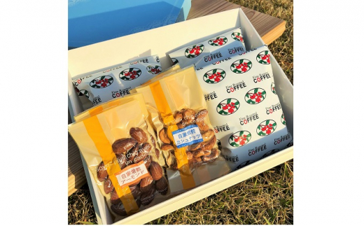 【粉】「ミラージュロイヤルブレンド」とナッツセット 自家焙煎コーヒー豆専門店とみかわ