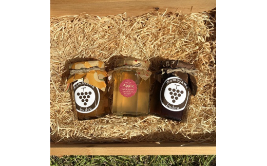 桃山ぶどう園の手作りくだものジャム3種（巨峰、シャインマスカット、りんごジュレ）　※北海道・沖縄・離島への配送不可　※2025年9月中旬頃より順次発送予定