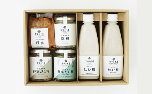 宮本みそ店の発酵食品B（味噌1種・甘酒2種・塩麹1本・だし糀2種