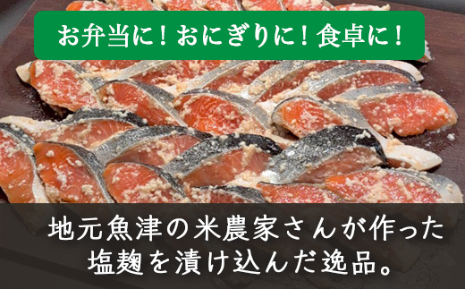 トラウトサーモン塩麹漬け、アトランティックサーモン塩麹漬け、銀鮭塩麹漬け各10切ずつセット ※北海道・沖縄・離島への配送不可