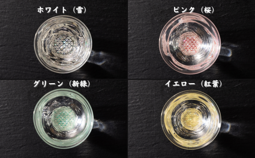 創業大正2年、100年以上続く佛檀店が制作。手作り吹きガラス『halo』に螺鈿と色漆で作成。季節感を感じ取れるポップな御猪口 ※北海道・沖縄・離島への配送不可
