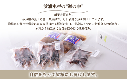 富山湾産 ほたるいかの素干し、煮干、沖漬セット ※北海道・沖縄・離島への配送不可