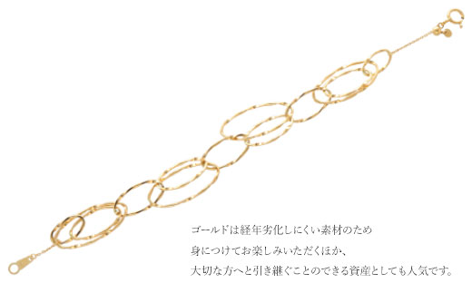 K18YG サークルデザインチェーンブレスレット｜金 ゴールド 18金 K18 日本製 アクセサリー ネックレス ジュエリー レディース メンズ ファッション ギフト プレゼント 富山 富山県 魚津市 ※沖縄への配送不可