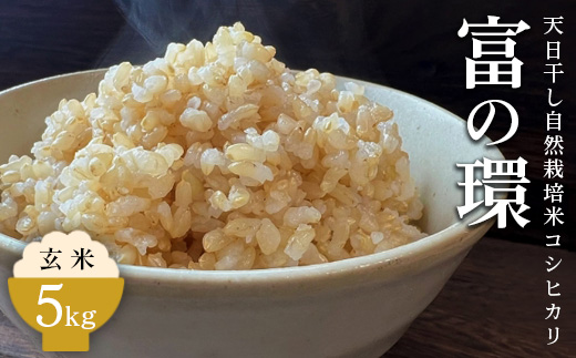 令和7年産 天日干し自然栽培米コシヒカリ「富の環」 玄米 5kg【北アルプス剣岳源流早月川最上流 の 棚田米】｜お米 こしひかり 新米 こめ コメ おこめ  高品質 富山 魚津※北海道・沖縄・離島への配送不可 ※2025年10月下旬～2026年3月下旬頃に順次発送予定