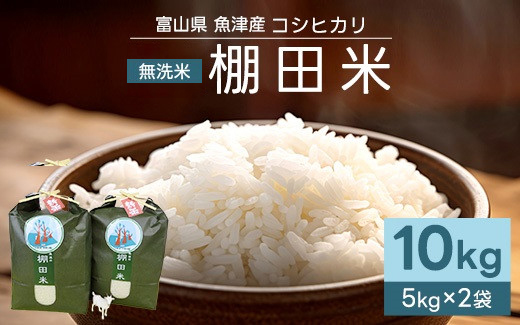 【早期予約】米 令和7年産 コシヒカリ 10kg 無洗米 棚田米 (5kg×2袋) ヤギの杜｜富山 こめ コメ お米 おこめ 白米 精米 新米 ※北海道・沖縄・離島への配送不可 ※2025年10月上旬頃より順次発送予定