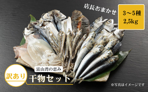 おまかせ訳あり干物セット（3～5種） 約2.5kg 富山 魚津 浜浦水産 自家用 家庭用
