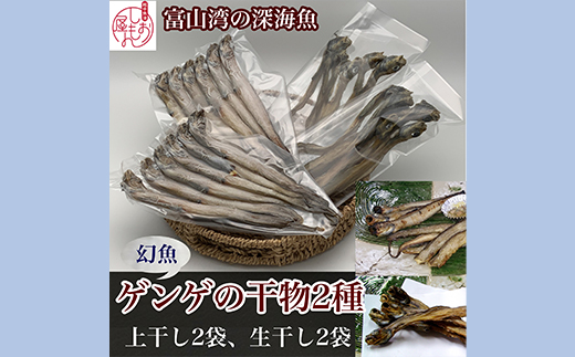 【富山湾深海魚】ゲンゲの干物 2種セット（上干し・生干し  各2袋）ハマオカ海の幸