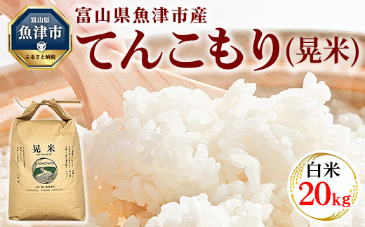 【令和7年度米】【先行予約】【農家直送】環境配慮「魚津のてんこもり（晃米）」20kg（白米） ｜新米 MK農産 白米 銘柄米 ご飯 おにぎり お弁当 和食 主食 国産 産地直送 甘み 香り もちもち ※2025年10月中旬頃より順次発送予定 ※北海道・沖縄・離島への配送不可