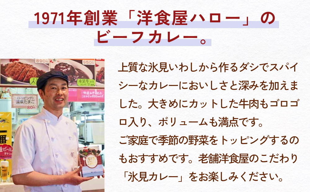 洋食屋ハローの氷見カレー ６個 と煮干し粉 ２個 セット
