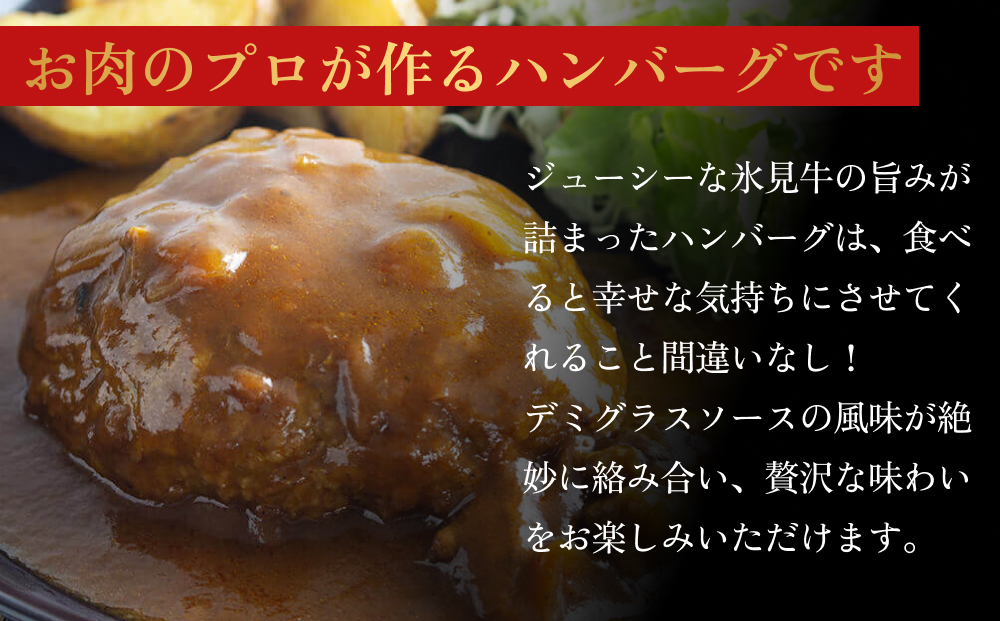 氷見牛入りハンバーグ（3個入り）<冷凍>  富山県 氷見市 ハ